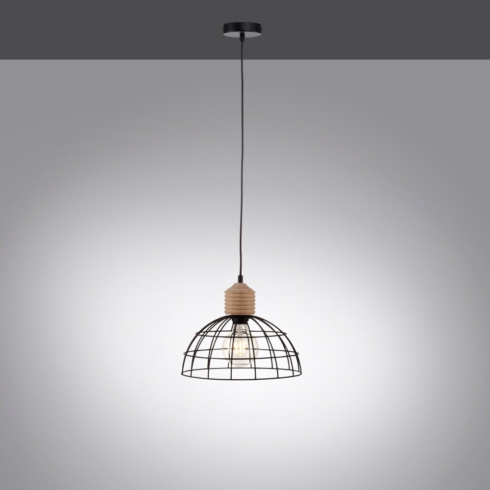 Leuchten-Direkt TARO Lámpara Colgante Crudo, Negro, 1 luz main product photo