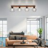 Leuchten-Direkt KASKA Lámpara de Techo Color madera, Negro, 4 luces