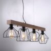 Leuchten-Direkt KASKA Lámpara Colgante Madera oscura, Negro, 4 luces