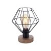 Leuchten-Direkt KASKA Lámpara de mesa Madera oscura, Negro, 1 luz