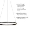 Leuchten-Direkt RITUS Lámpara Colgante LED Negro, 1 luz