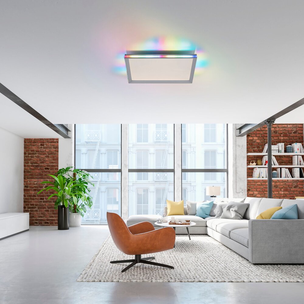 Leuchten-Direkt GALACTICA Lámpara de Techo LED Blanca, 2 luces, Mando a distancia, Cambia de color main product photo
