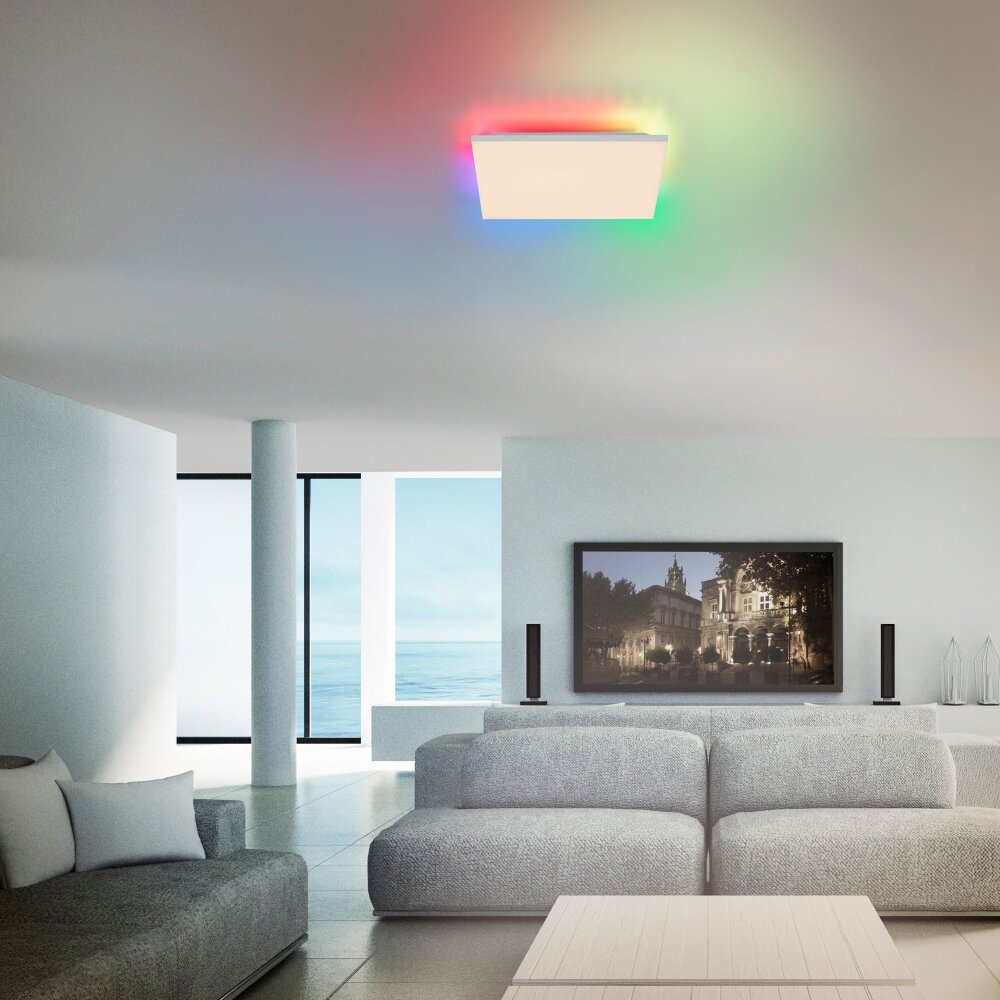 Leuchten-Direkt CONRAD Lámpara de Techo LED Blanca, 2 luces, Mando a distancia, Cambia de color main product photo