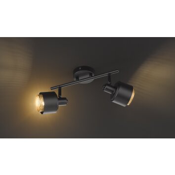 Wofi MARGATE Lámpara de Techo Negro-dorado, 2 luces
