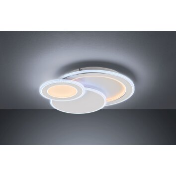 Wofi MOLA Lámpara de Techo LED Blanca, 1 luz, Mando a distancia