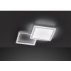 Wofi ZENIT Lámpara de Techo LED aluminio bruñido, 2 luces, Mando a distancia