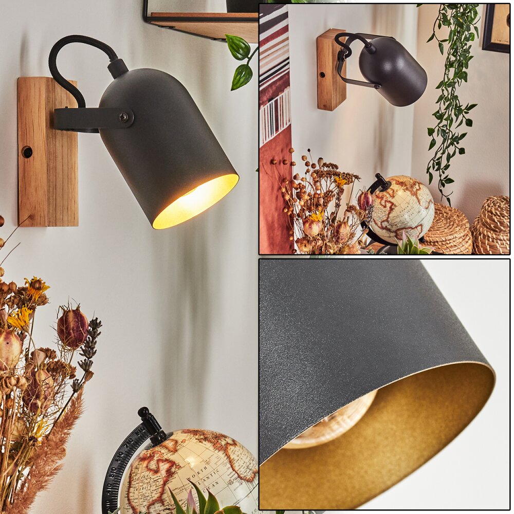 Vergoignan Aplique Crudo, Negro, 1 luz main product photo