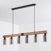 Hunouri Lámpara Colgante Marrón, Color madera, Negro, 6 luces