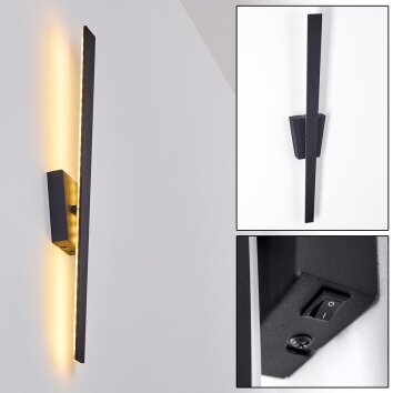 Meels Aplique LED Negro, 1 luz