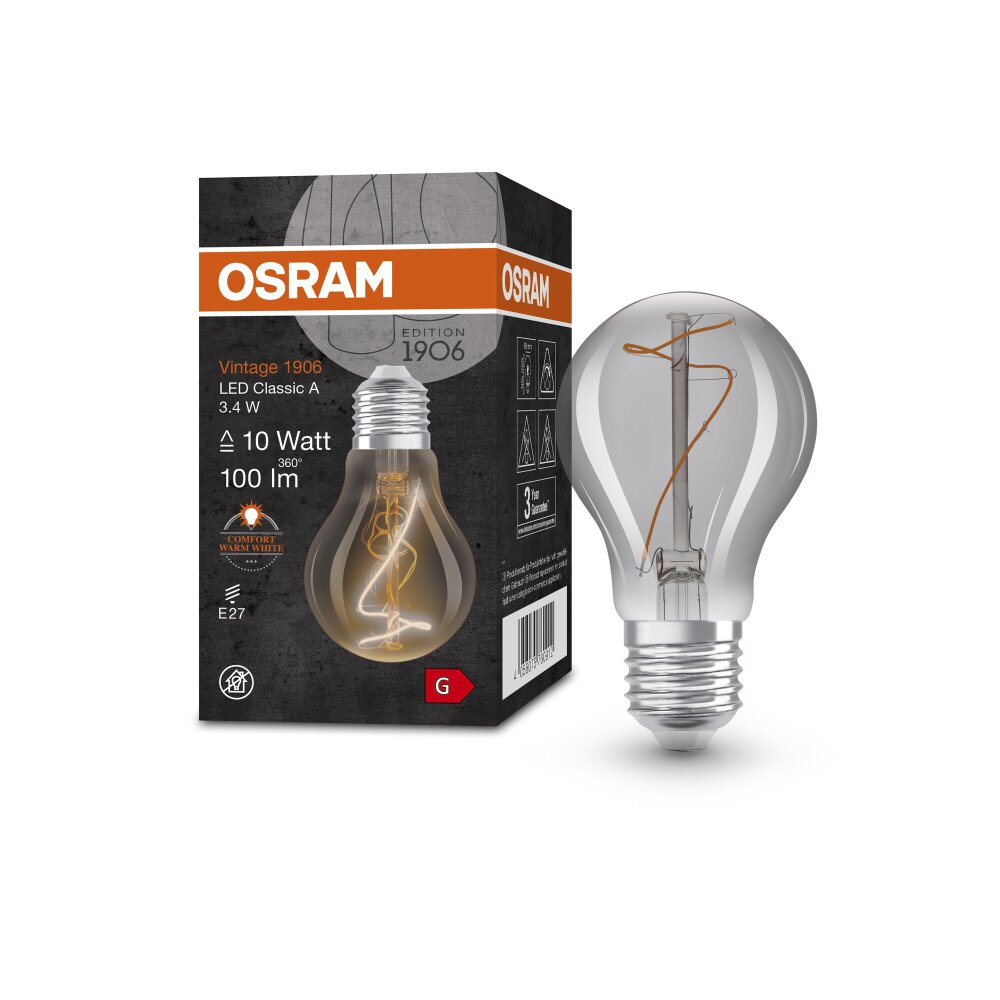 OSRAM Vintage 1906® LED E27 3.4 W 1800 Kelvin 100 Lumen main product photo