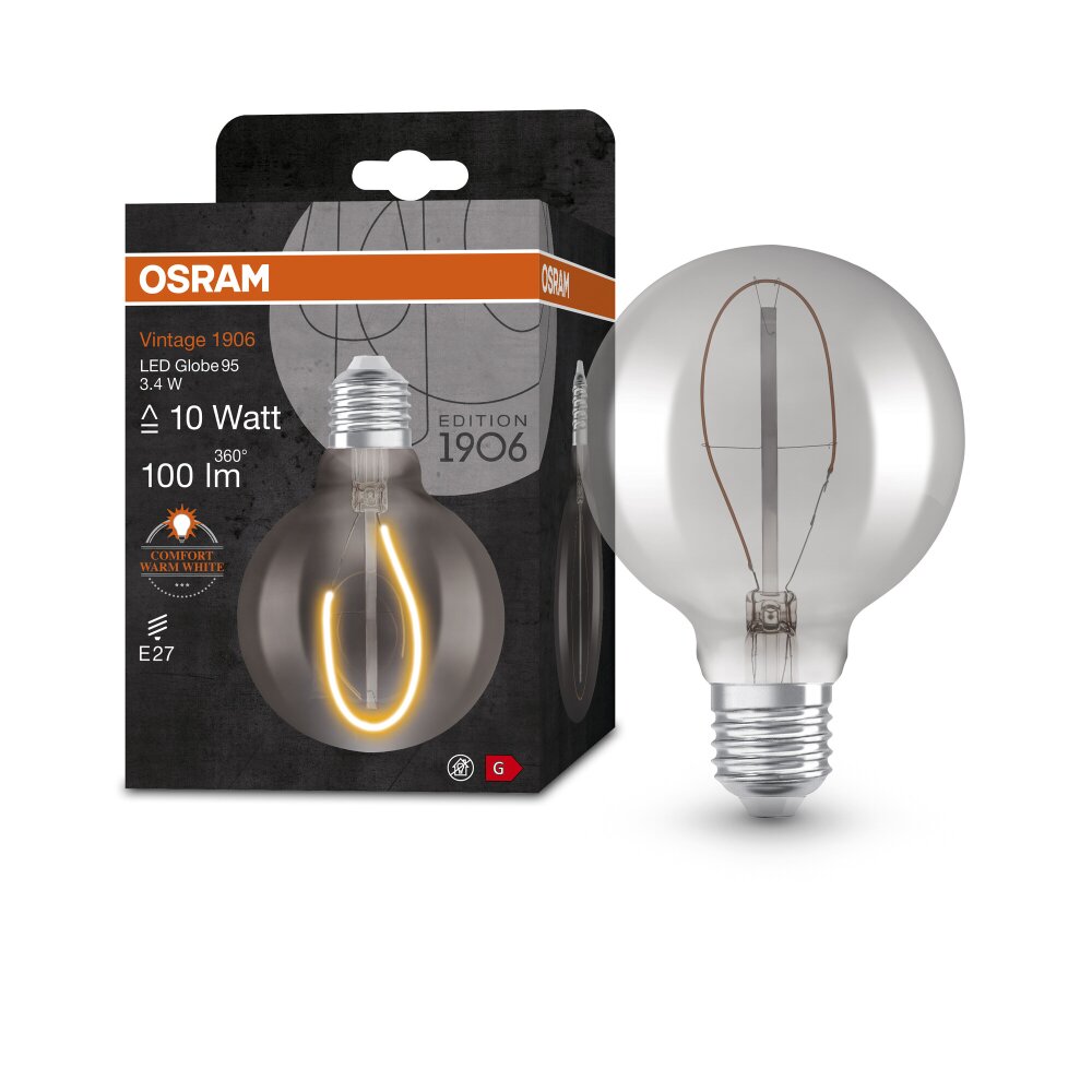 OSRAM Vintage 1906® LED E27 3.4 W 1800 Kelvin 100 Lumen main product photo