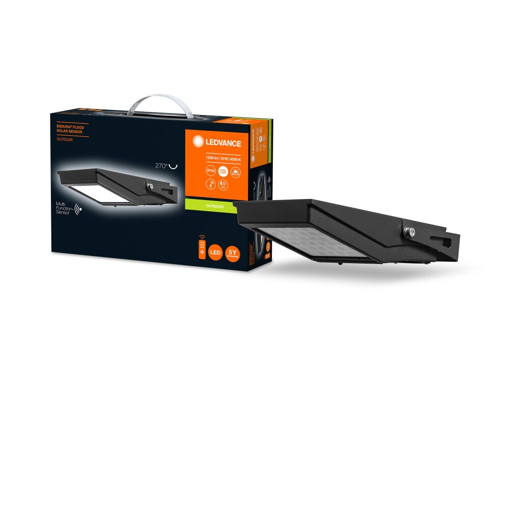 Ledvance ENDURA FLOOD Foco proyector jardin Negro, 1 luz, Sensor de movimiento main product photo