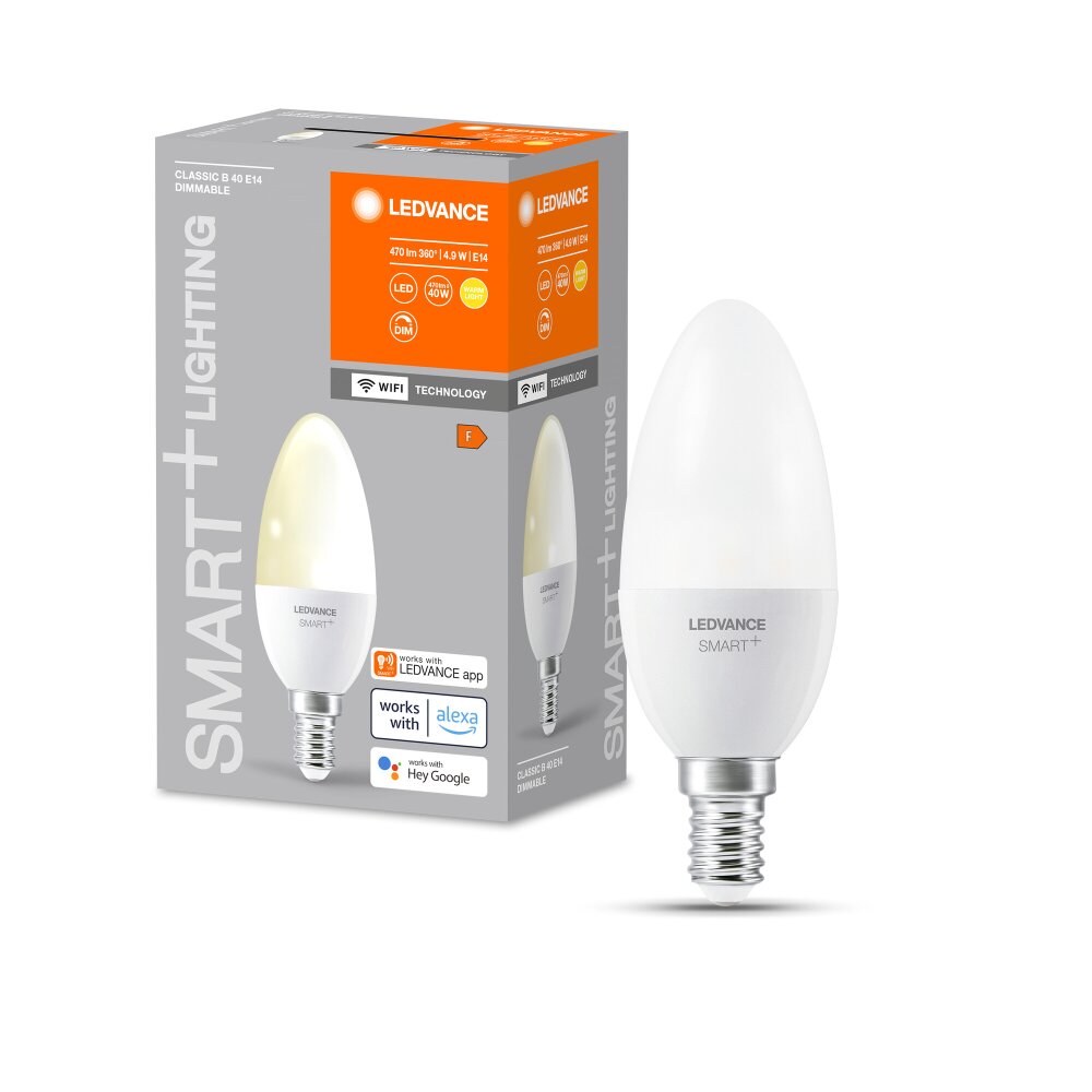 LEDVANCE SMART+ WiFi LED E14 4,9 W 2700 Kelvin 470 Lumen main product photo