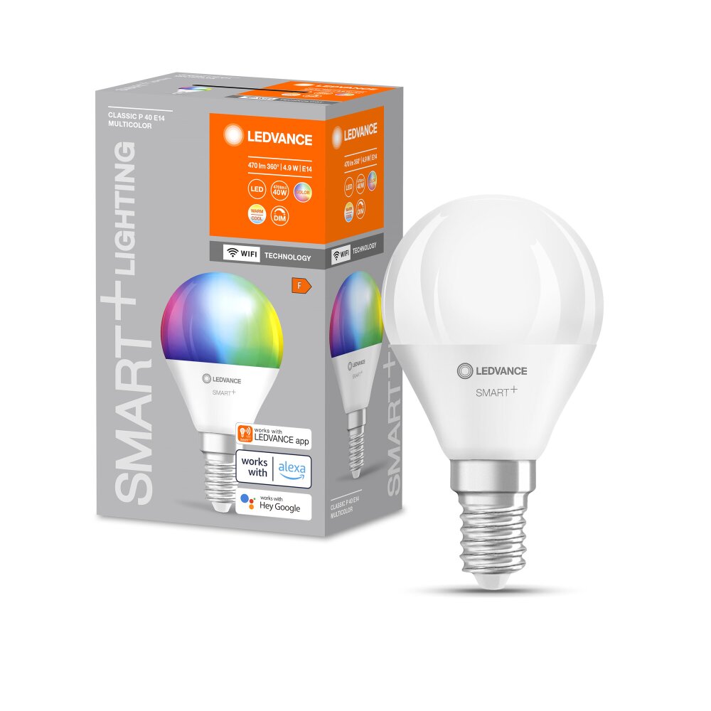 LEDVANCE SMART+ WiFi LED E14 4,9 W 2700-6500 Kelvin 470 Lumen main product photo