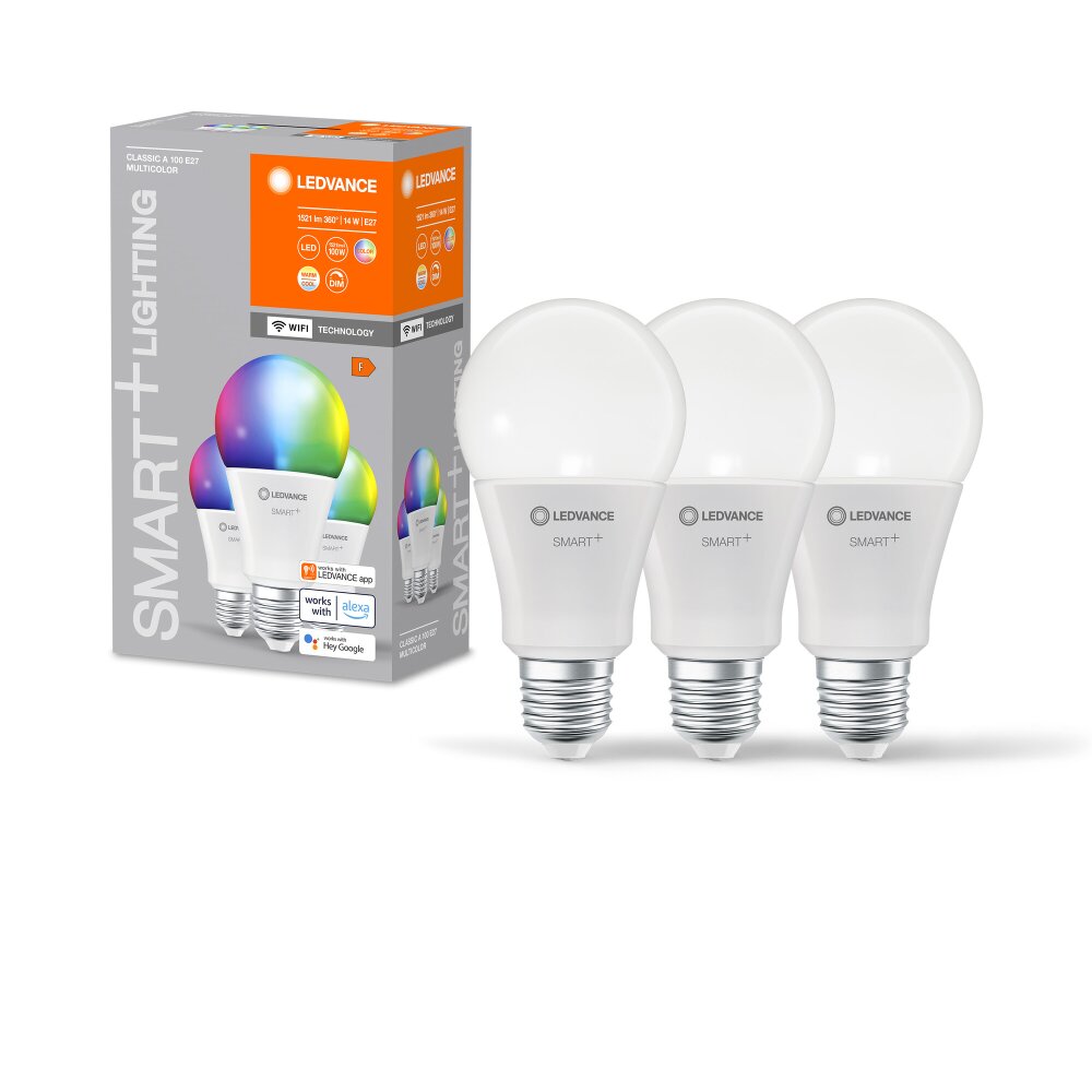 LEDVANCE SMART+ WiFi kit de 3 LED E27 14 watt 2700-6500 Kelvin 1521 lúmenes main product photo