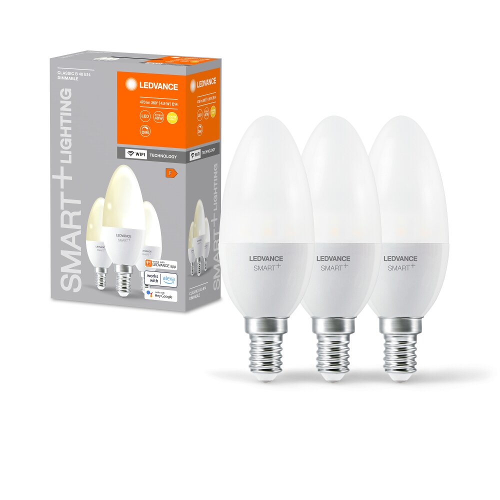 LEDVANCE SMART+ WiFi Juego de 3 LED E14 4,9 watt 2700 Kelvin 470 lumen main product photo