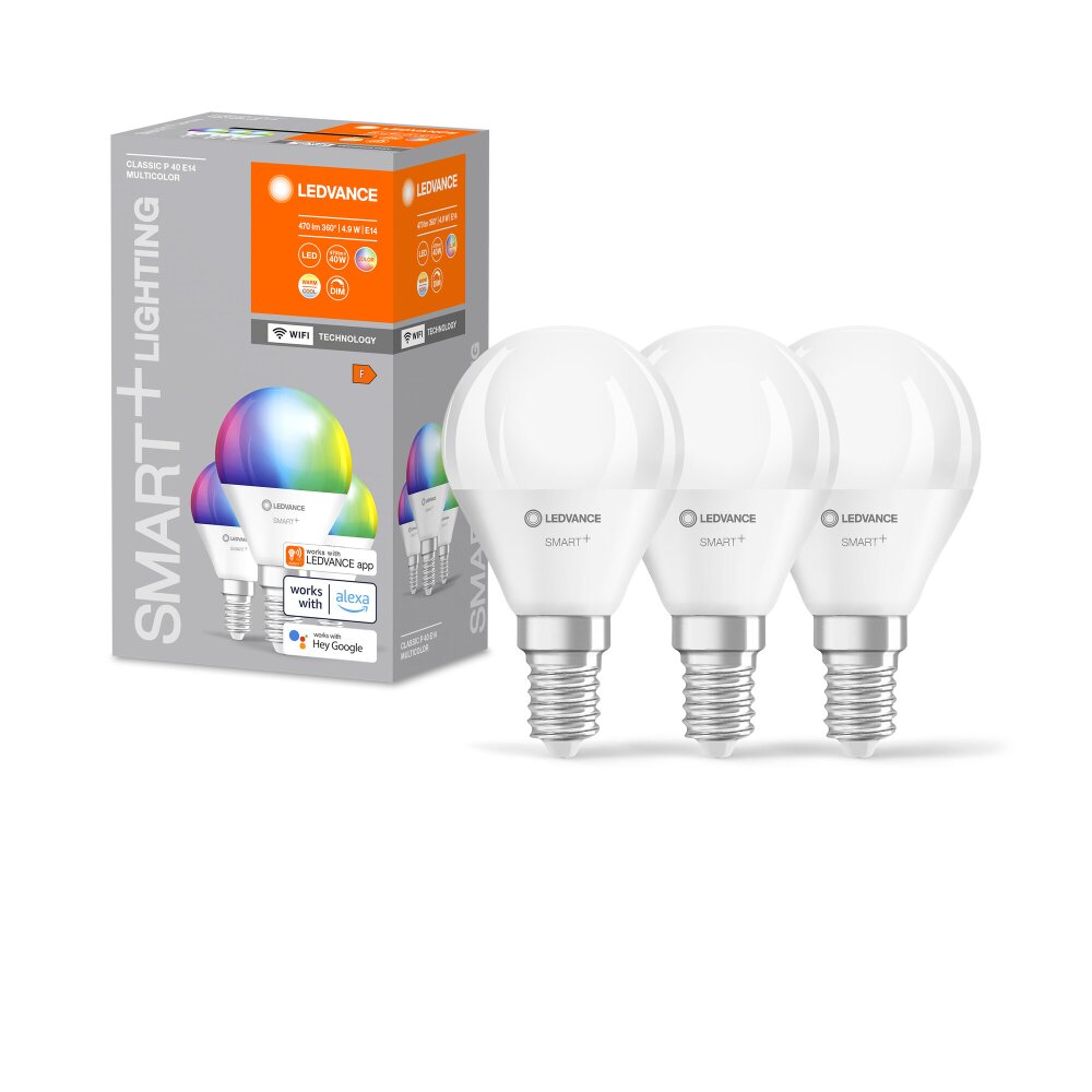 LEDVANCE SMART+ WiFi Juego de 3 LED E14 4,9 watt 2700-6500 Kelvin 470 lumen main product photo