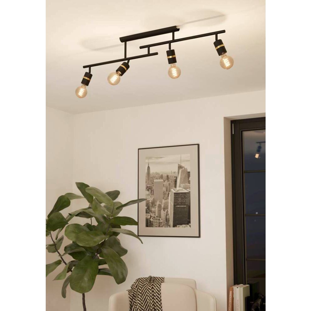 Eglo LURONE Lámpara de Techo Latón, Negro, 4 luces main product photo