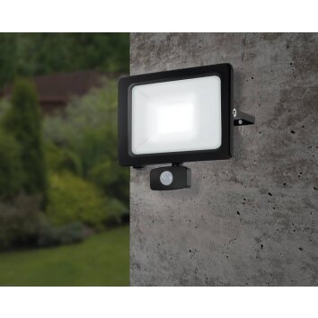 Eglo FAEDO Aplique para exterior LED Negro, 1 luz, Sensor de movimiento