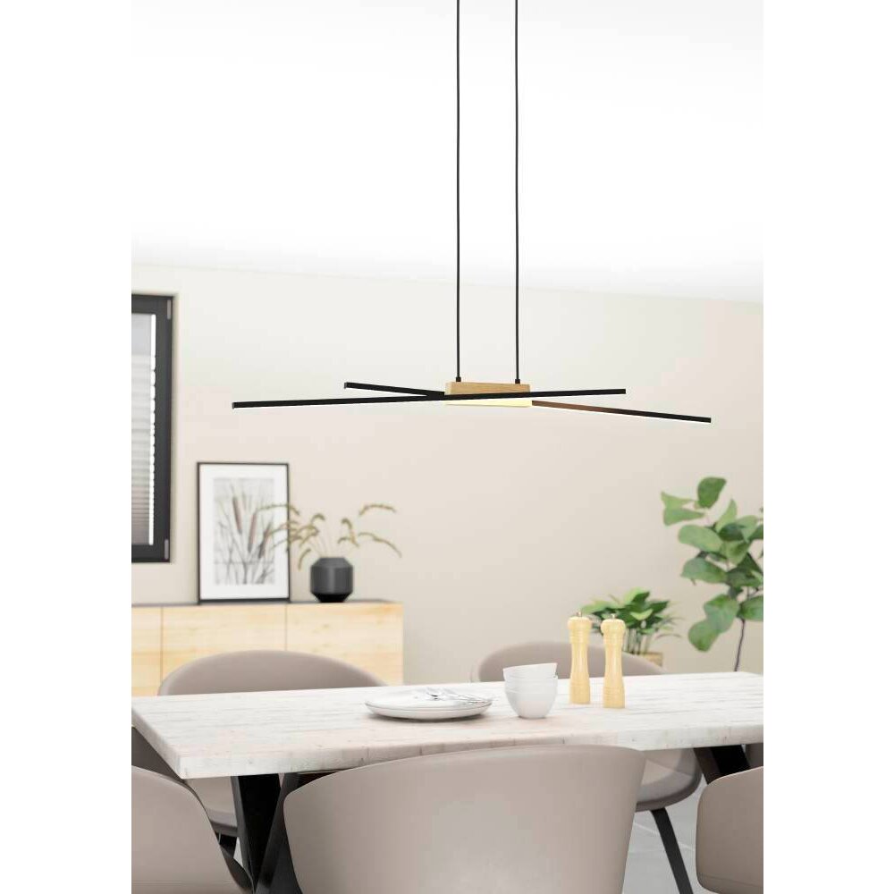 Eglo PANAGRIA Lámpara Colgante LED Marrón, Negro, 2 luces main product photo