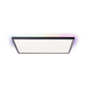 Brilliant Saltery Lámpara de Techo LED Negro, Blanca, 1 luz, Mando a distancia, Cambia de color