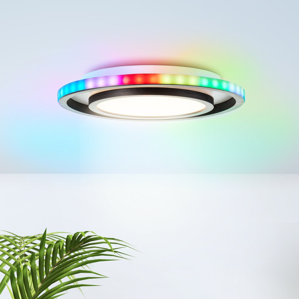 Brilliant Blaine Lámpara de Techo LED Blanca, 1 luz, Mando a distancia, Cambia de color main product photo