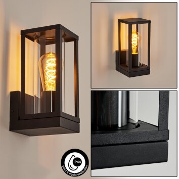 Palanga Aplique para exterior Negro, 1 luz