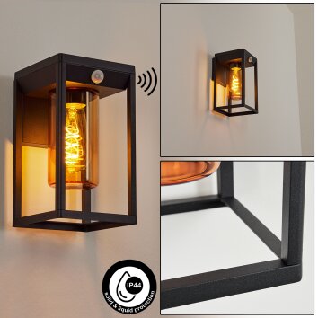 Palanga Aplique para exterior Negro, 1 luz