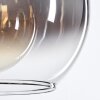 Koyoto  Lámpara Colgante Cristal 25 cm Cromo, Transparente, Ahumado, 1 luz