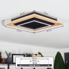 Tojeirinha Lámpara de Techo LED Madera clara, Negro, 1 luz, Mando a distancia