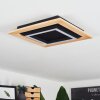 Tojeirinha Lámpara de Techo LED Madera clara, Negro, 1 luz, Mando a distancia