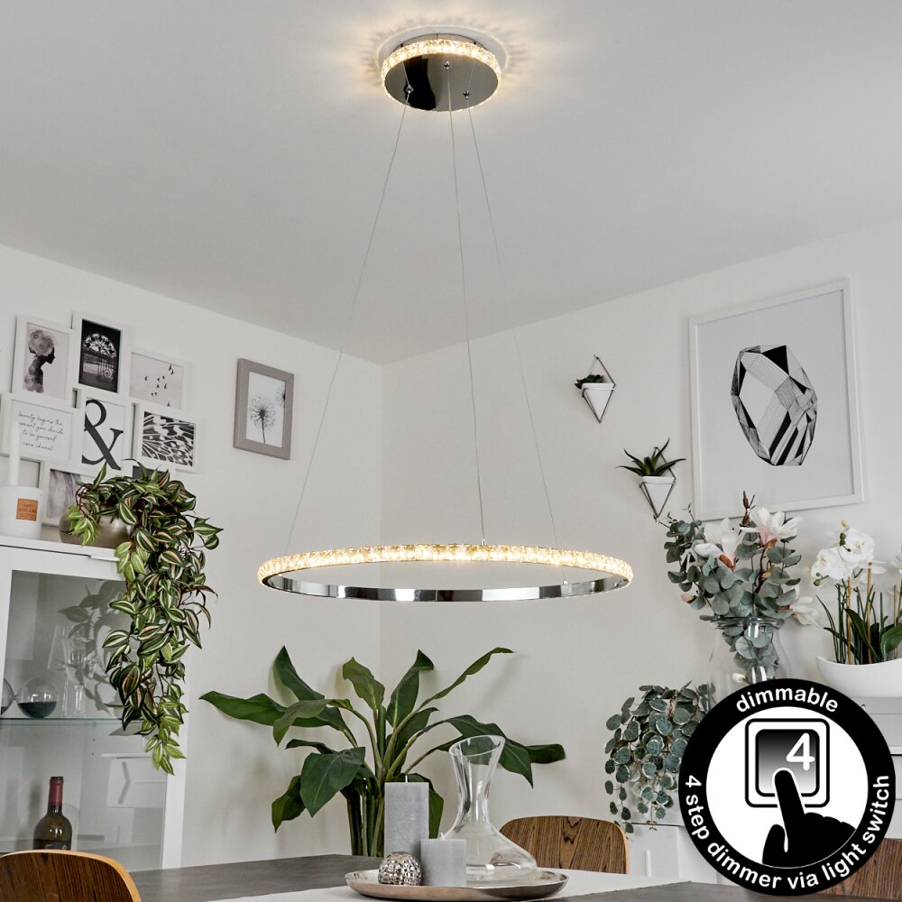 Avelar Lámpara Colgante LED Cromo, Transparente, claro, 1 luz main product photo