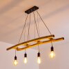 Canazei Lámpara Colgante Marrón, Madera clara, Negro, 4 luces