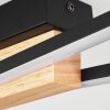 Meiral Lámpara de Techo LED Madera clara, Negro, 2 luces