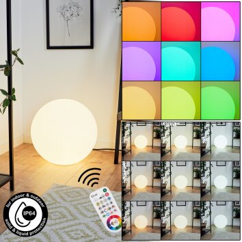 Loural Lámpara de Pie LED Níquel-mate, 1 luz, Mando a distancia, Cambia de color