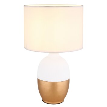 Globo VALENTINO Lámpara de mesa dorado, Blanca, 1 luz