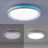 Leuchten-Direkt RIBBON Lámpara de Techo LED Blanca, 2 luces, Mando a distancia, Cambia de color