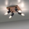 Leuchten-Direkt CANOP Lámpara de Techo Crudo, Negro, 4 luces