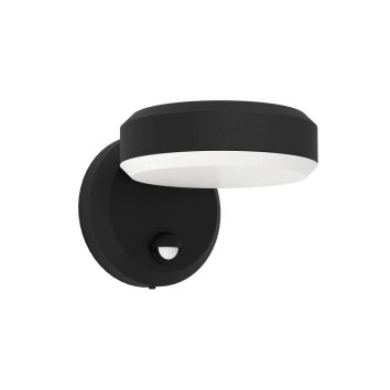 Eglo FORNACI Aplique para exterior LED Negro, 1 luz, Sensor de movimiento
