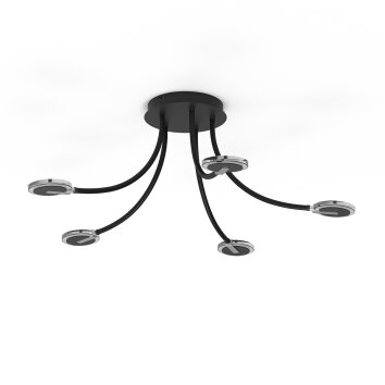 Steinhauer Turound Lámpara de Techo LED Negro, 5 luces