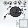 Verbania Lámpara Colgante Negro, 5 luces