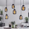 Arieux Lámpara Colgante Negro, 6 luces