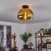 Koyoto  Lámpara de Techo Cristal 30 cm dorado, Transparente, 1 luz