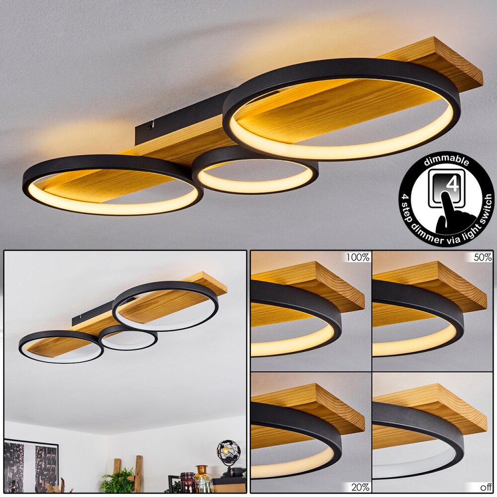 Rodekro Lámpara de Techo LED Crudo, Negro, 1 luz main product photo