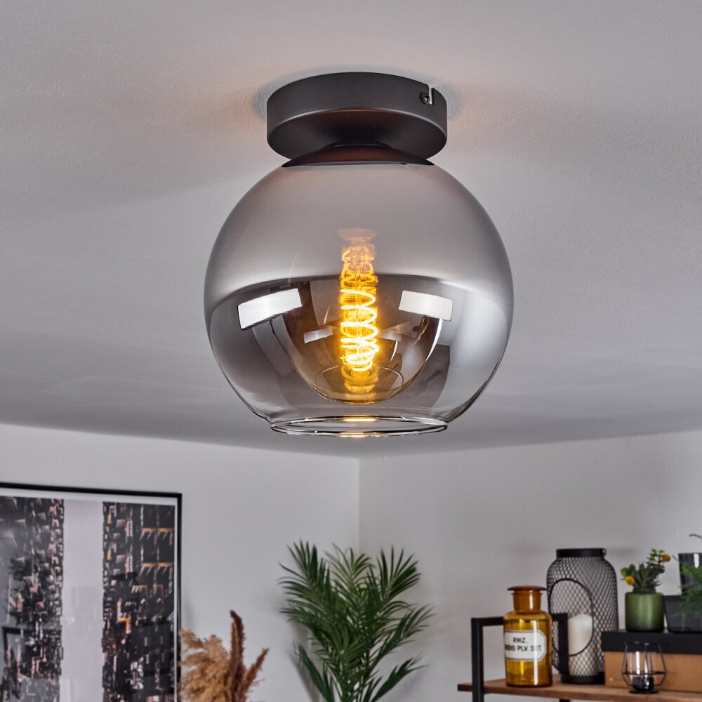 Koyoto Lámpara de Techo Cristal 20 cm Cromo, Transparente, Ahumado, 1 luz main product photo