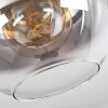 Koyoto  Lámpara de Techo Cristal 30 cm Transparente, Ahumado, 1 luz