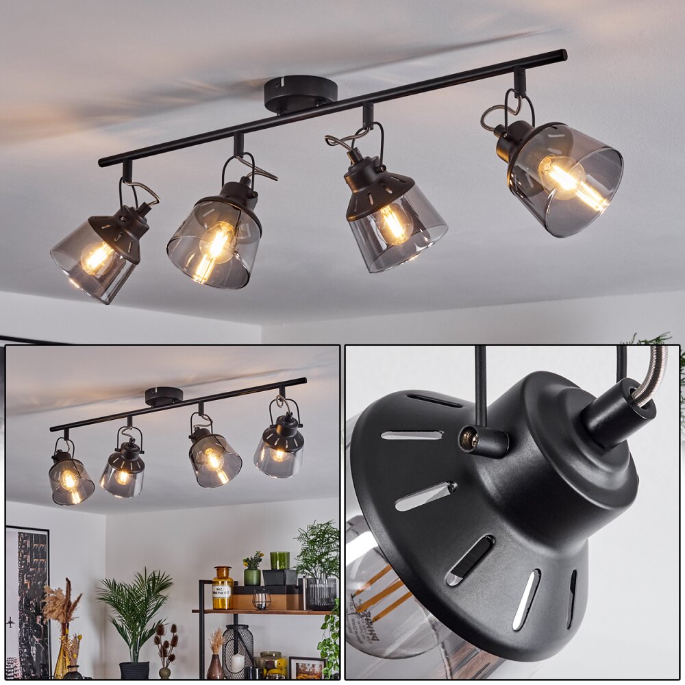 Safari Lámpara de Techo Negro, 4 luces main product photo