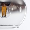 Koyoto  Lámpara Colgante Cristal 15 cm Cromo, Transparente, Ahumado, 1 luz