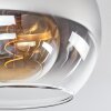 Koyoto  Lámpara de Techo Cristal 25 cm Cromo, Transparente, Ahumado, 1 luz