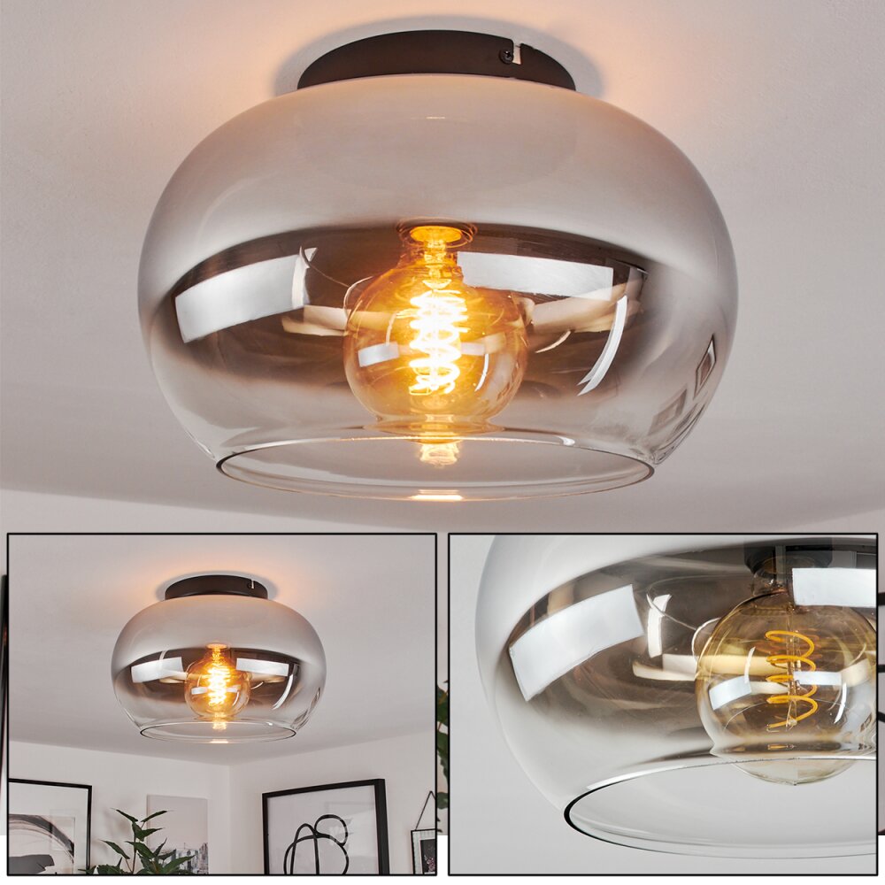 Molloy Lámpara de Techo Cromo, Transparente, Ahumado, 1 luz main product photo